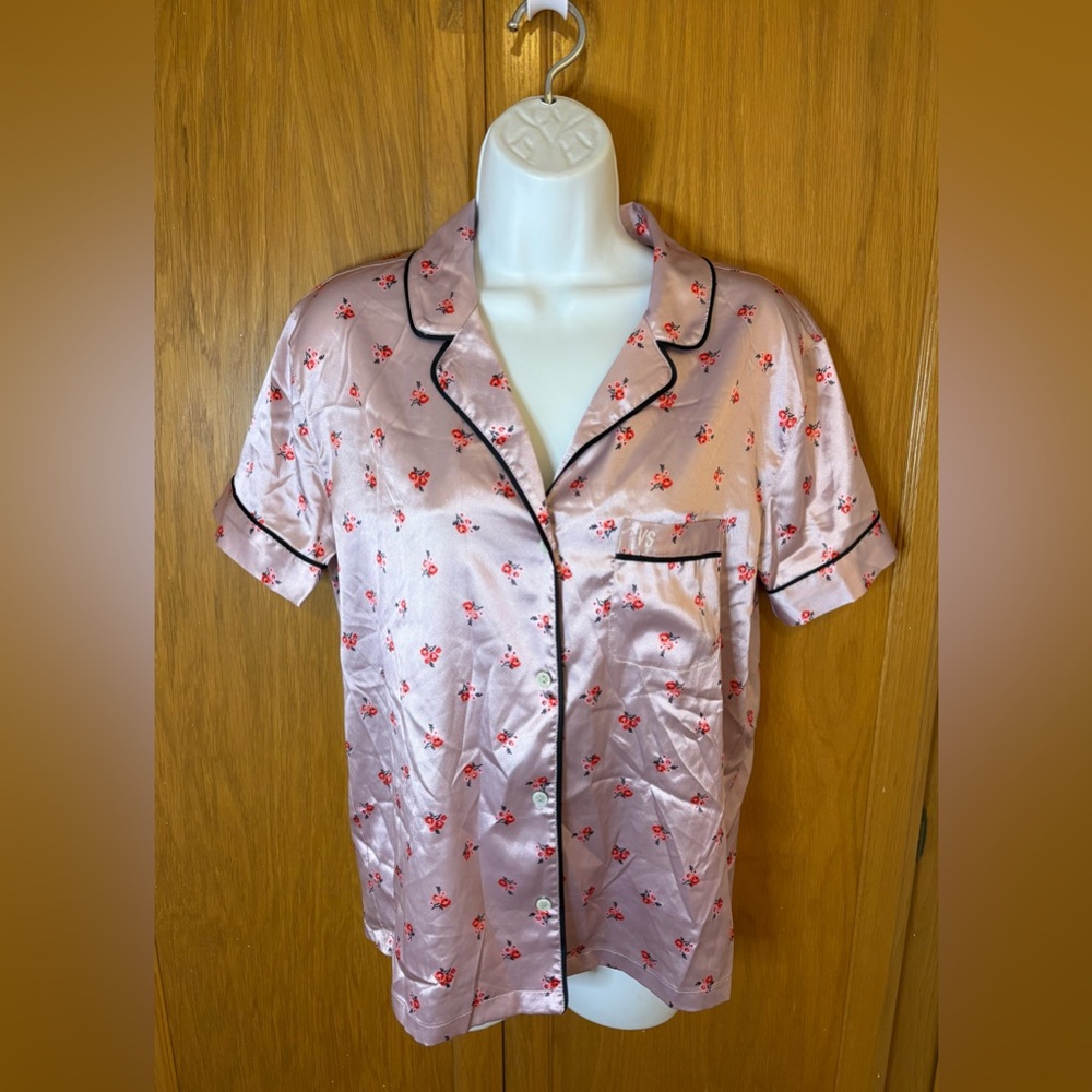 Victoria’s Secret PJ TOP ONLY XS Pink Flower Print NWT